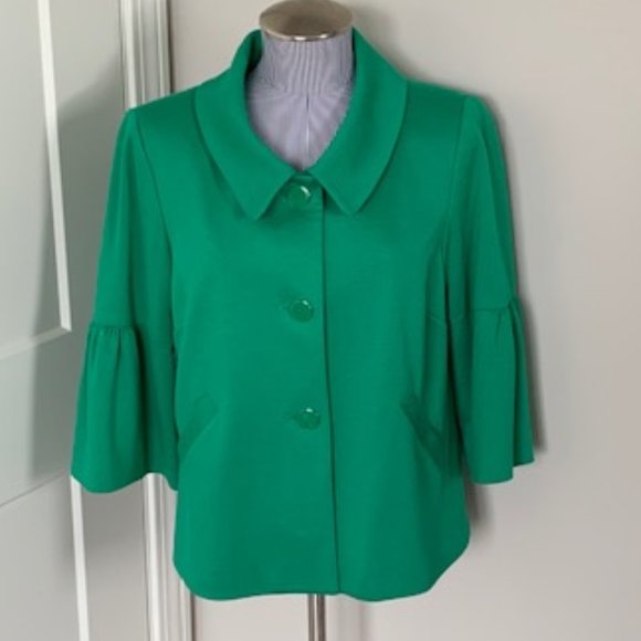 Kelly Green Jacket with Fluted Sleeves - Size 8 - Picture 4 of 4